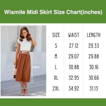 Witsmile Retro Summer Skirt for Women with Pockets