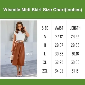 Witsmile Retro Summer Skirt for Women with Pockets