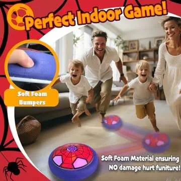 Hover Soccer Ball Indoor Toys,Boy Toys Gifts for Ages 4 5 6 7 8 10 12 Years Old,Air Floating Soccer Toy with LED Lights Foam Bumper,Kids Soccer Toys Birthday Gifts for Boys Girls (1 Pack)