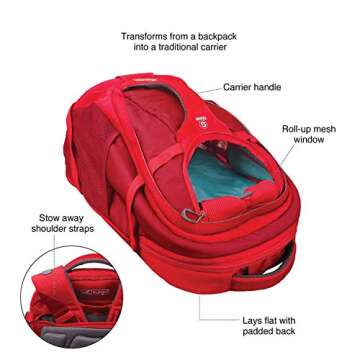 Kurgo G-Train - Dog Carrier Backpack for Small Pets - Cat & Dog Backpack for Hiking, Camping or Trav...