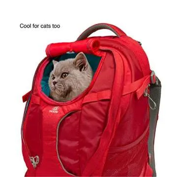 Kurgo G-Train - Dog Carrier Backpack for Small Pets - Cat & Dog Backpack for Hiking, Camping or Travel - Waterproof Bottom - Red