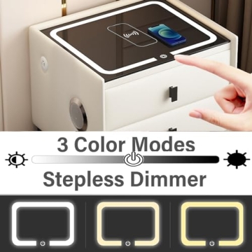 Smart Nightstands with Wireless Charging and LED Lights