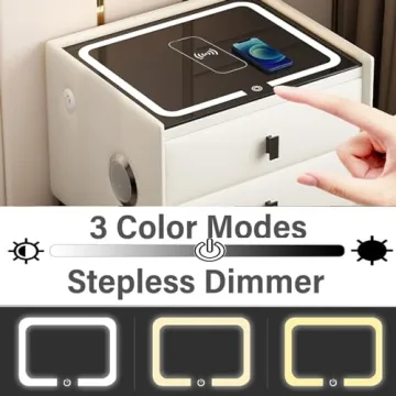 Smart Nightstands with Wireless Charging and LED Lights