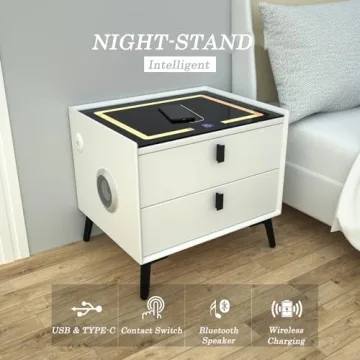 Smart Nightstands with Wireless Charging and LED Lights
