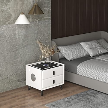 Smart Nightstands with Wireless Charging and LED Lights