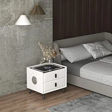 Smart Nightstands with Wireless Charging and LED Lights
