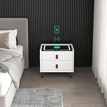Smart Nightstands with Wireless Charging and LED Lights