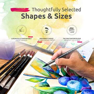 Professional Synthetic Watercolor Brushes Set by ZenART