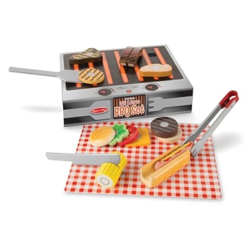 Melissa & Doug Wooden Grill Set for Kids - 20 pcs