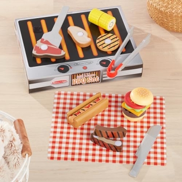 Melissa & Doug Wooden Grill Set for Kids - 20 pcs
