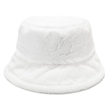 Umeepar Winter Faux Fur Fuzzy Bucket Hat for Men and Women