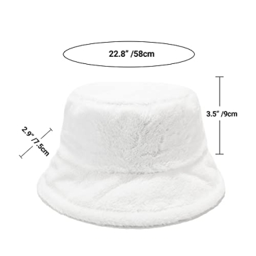 Umeepar Faux Fur Bucket Hat for Winter Style and Warmth