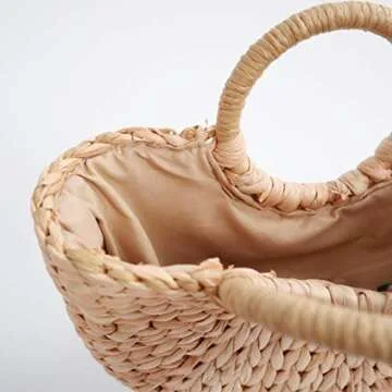 SUNCHOYEER Straw Beach Bag, Summer Beach Tote Bag for Women, Woven Handmade Basket Bags, Big Capacity Travel Handbags