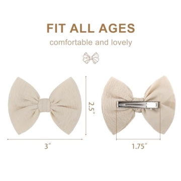 Baby Girls Stylish Bows Clips Set 6 PCS for Toddlers
