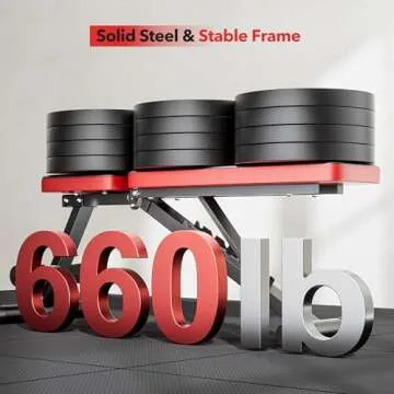 NICEPEOPLE Weight Bench - Adjustable, 660LBS Capacity Home Gym Bench