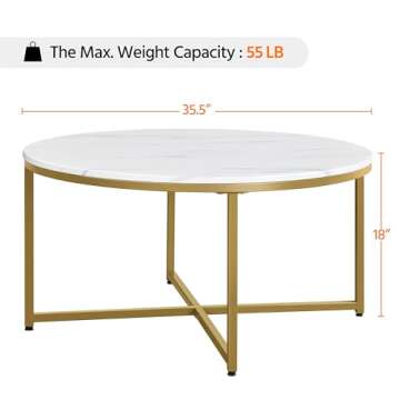 Yaheetech Faux Marble Coffee Table for Modern Living