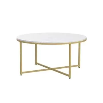 Yaheetech Faux Marble Coffee Table for Modern Living