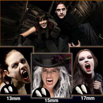 Realistic Vampire Teeth - 3 Pairs for Halloween Cosplay