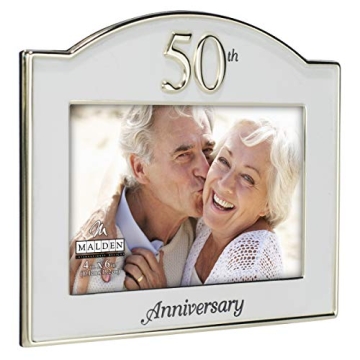 Malden 50th Anniversary Picture Frame Gold Silver 4x6