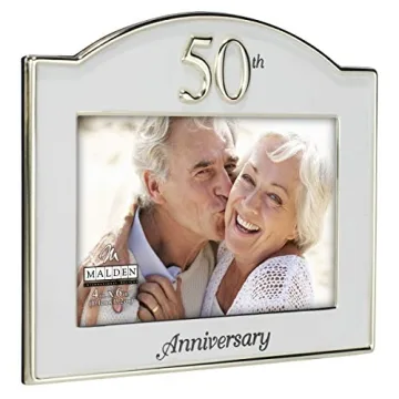 Malden 50th Anniversary Picture Frame Gold Silver 4x6