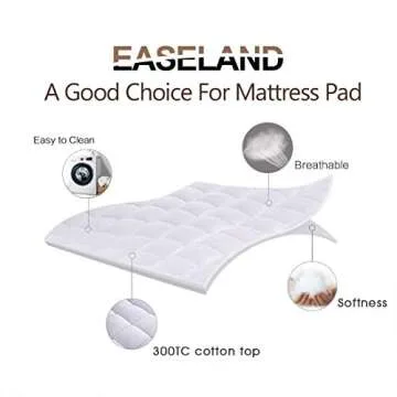 EASELAND Full Size Mattress Pad Pillow Top Mattress Cover Quilted Fitted Mattress Protector Cotton 8...