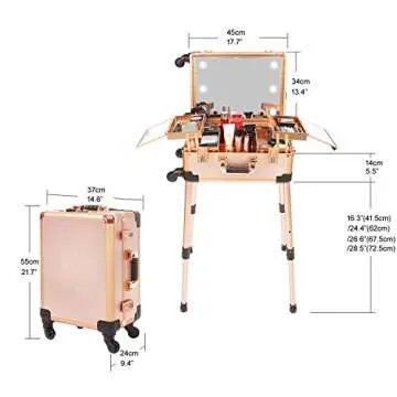 Jula Vance Makeup Case with Mirror, Light, and Speaker