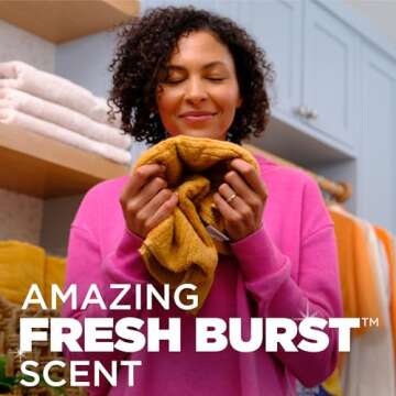 ARM & HAMMER Plus OxiClean with Odor Blasters Concentrated Laundry Detergent, 5-in-1 Laundry Stain Remover, Fresh Burst Detergent Power Paks, 42 Count Bag