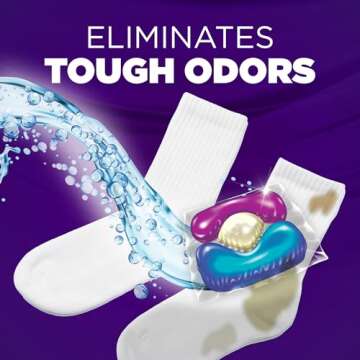 ARM & HAMMER Plus OxiClean with Odor Blasters Concentrated Laundry Detergent, 5-in-1 Laundry Stain Remover, Fresh Burst Detergent Power Paks, 42 Count Bag