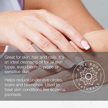 Sweet Almond Oil, 4 fl oz - Cold Pressed and 100% Pure - for Hair, Skin, Nails, Therapeutic Massage,...