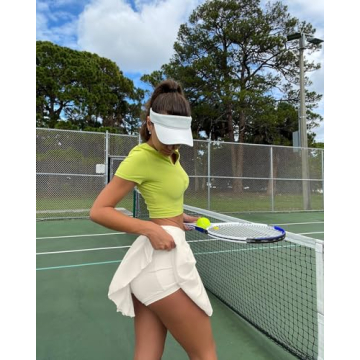 OQQ Women's Stretchy Flared Mini Skirts 2-in-1