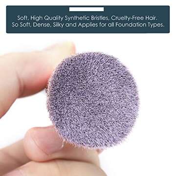 KINGMAS Flat Top Foundation Brush, Premium Kabuki Makeup Brush for Liquid, Blending, Cream, Powder,Blush Buffing Stippling Face Makeup Tools (Black, A (Flat Top))