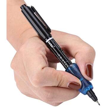 Arestech Pencil Rubber for Handwriting, Ergonomic Pen Writing Grip Assorted Colors (8PCS)