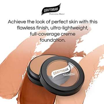 Graftobian HD Glamour Crème Foundation 1/2oz – Lightweight Full Coverage Makeup for Every Skin Ty...