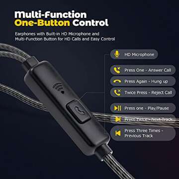 Jogteg Earbuds Headphones with Microphone Pack of 5, Noise Isolating Wired Earbuds, Earphones with Powerful Heavy Bass Stereo, Compatible with Android, Phone, Laptops, MP3 and All 3.5mm Interface