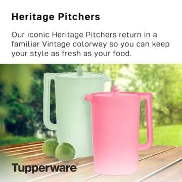 Stylish Tupperware Heritage 1 Gallon Pitcher in Mint - Perfect for Every Occasion!