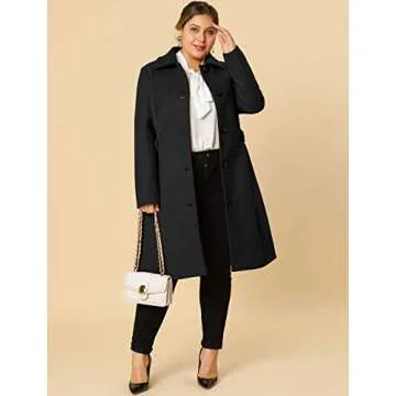 Agnes Orinda Plus Size Long Coat - Stylish & Warm Winter Wear