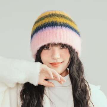 Fruasio Fuzzy Striped Beanies - Unique Hand-Knit Buckets for Winter Style
