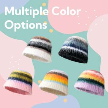 Fruasio Fuzzy Striped Beanies - Cozy Handmade Fashion
