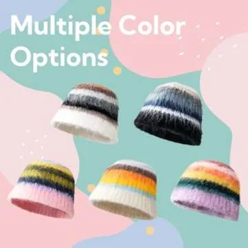 Fruasio Fuzzy Striped Beanies - Cozy Handmade Fashion
