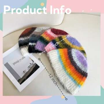 Fruasio Fuzzy Striped Beanies - Cozy Handmade Fashion