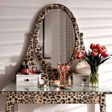 12000 Pieces Leopard Print Bling Rhinestone Sticker with 2 mm Rhinestone Crystal DIY Car Sticker Self-Adhesive Crystal Leopard Pattern Stickers for Arts Crafts, 9.4 x 7.9 Inch (Brown Leopard Print)