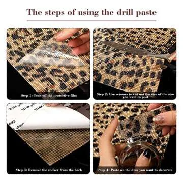 12000 Pieces Leopard Print Bling Rhinestone Sticker with 2 mm Rhinestone Crystal DIY Car Sticker Self-Adhesive Crystal Leopard Pattern Stickers for Arts Crafts, 9.4 x 7.9 Inch (Brown Leopard Print)