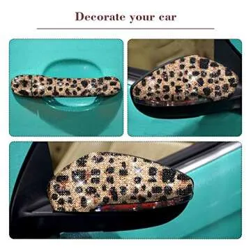 12000 Pieces Leopard Print Bling Rhinestone Sticker with 2 mm Rhinestone Crystal DIY Car Sticker Self-Adhesive Crystal Leopard Pattern Stickers for Arts Crafts, 9.4 x 7.9 Inch (Brown Leopard Print)