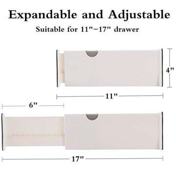 Ormeli Adjustable Drawer Dividers for Home & Office