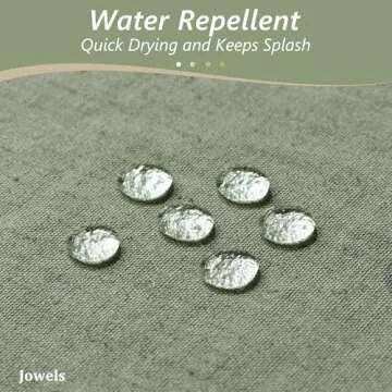 Jowels Sage Green Linen Shower Curtain, Boho Farmhouse Shower Curtain Set for Bathroom, 180GSM Luxury Weighted Water Resistant Fabric Textured Shower Curtains with 12 Metal Hooks, 72Wx72H