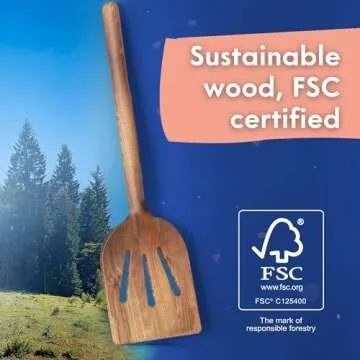 Non-Toxic Kitchen Utensils Set - 7-Piece Acacia Wood Set