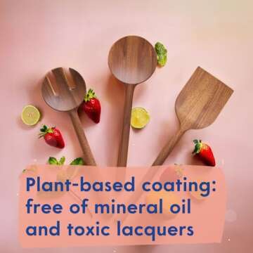 Non-Toxic Kitchen Utensils Set - 7-Piece Acacia Wood Set