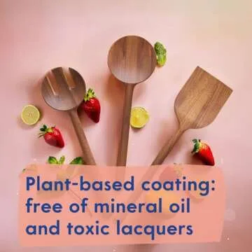 Non-Toxic Kitchen Utensils Set - 7-Piece Acacia Wood Set