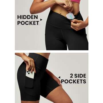 IUGA Biker Shorts for Women with Pockets and High Waist