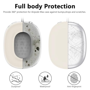 Silicone Case Cover for AirPods Max Headphones,Ear Pad Case Cover/Ear Cups Cover/Headband Cover for AirPods Max (USB-C/Lightning)(2024/2020),Accessories Silicone Protector for Apple AirPods Max, Stone